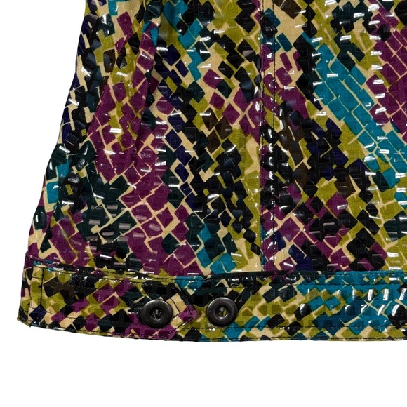 Ruby Rd. Petite Women's Jacket Multi Color Geometric Print Button Front Size 10P - Picture 9 of 12